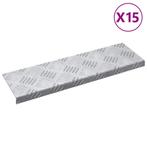 vidaXL Trap Tread Rechthoekig 15 pcs Zilver 60 x 18 x 2,5 cm, Verzenden, Nieuw