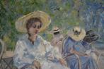 Chris van Dijk (1952) - Impressionist  Dans le parc, Antiek en Kunst, Kunst | Schilderijen | Klassiek