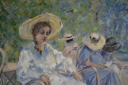 Chris van Dijk (1952) - Impressionist  Dans le parc, Antiek en Kunst, Kunst | Schilderijen | Klassiek