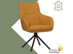 Leren draaibare eetkamerstoel Fancy - Toledo Leem, Huis en Inrichting, Barkrukken, Nieuw, Leer, Ophalen of Verzenden, 90 cm of meer