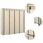 vidaXL Kledingkast met 4 vakken 175x45x170 cm crème, Huis en Inrichting, Kasten | Kledingkasten, Verzenden, Nieuw