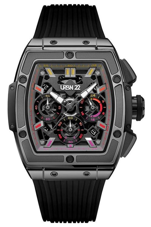 URBN22 Evolve City Sunrise streetlife chronograaf horloge, Sieraden, Tassen en Uiterlijk, Horloges | Heren, Kunststof, Nieuw, Staal