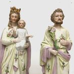 Beeld, Heilige Jozef en Maria - 37 cm - Biscuit porselein, Antiek en Kunst