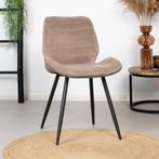 50% Korting: Velvet eetkamerstoel Toby taupe, Ophalen, Velvet chique, Zo goed als nieuw, Stof