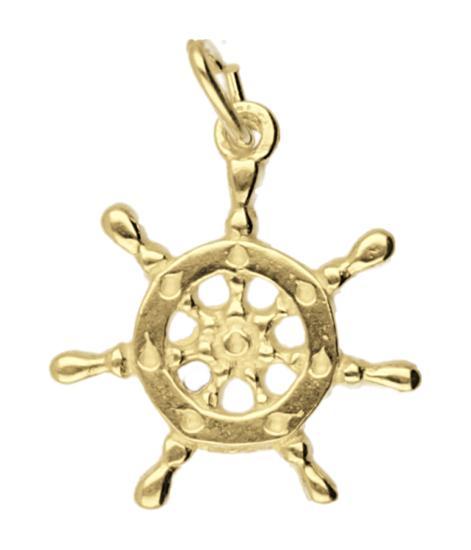 Gouden Stuurrad ketting hanger, Sieraden, Tassen en Uiterlijk, Kettinghangers, Verzenden