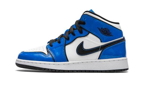 Jordan 1 Mid Signal Blue - maat 46 (Sneakers, Schoenen), Kleding | Dames, Schoenen, Blauw, Nieuw, Sneakers of Gympen, Verzenden