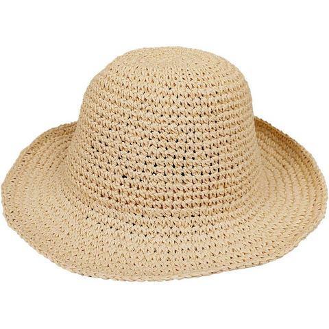 Capelli New York Strohoed met handgemaakte structuur, Kleding | Dames, Hoeden en Petten, Nieuw, Verzenden
