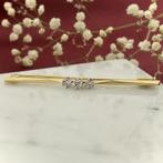 Gouden broche met diamant, Sieraden, Tassen en Uiterlijk, Broches, Gebruikt, Overige kleuren, Ophalen of Verzenden, Met edelsteen