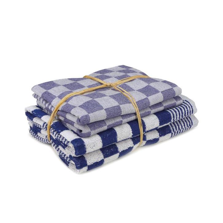 Keukensets Blauw 2x Handdoek 50x50cm + 2x Theedoek 65x65cm -, Huis en Inrichting, Keuken | Textiel, Theedoek of Handdoek, Overige kleuren