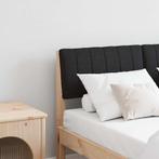 vidaXL Gestoffeerd hoofdbord Zwart 120 cm Massief grenenhout, Huis en Inrichting, Verzenden, Nieuw, Bruin, Hout