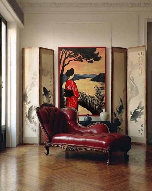 Flavia Delgado - Paisaje japonés XL (NO RESERVE), Antiek en Kunst, Kunst | Schilderijen | Modern