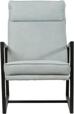Lichtblauwe leren industriële design fauteuil -  (lichtblauw, Huis en Inrichting, Fauteuils, Nieuw, Ophalen of Verzenden, 50 tot 75 cm