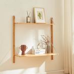 Wandrek Tingvoll 85x85x25 cm bamboe naturel [en.casa], Huis en Inrichting, Woonaccessoires | Wandplanken en Boekenplanken, Verzenden