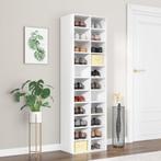 vidaXL Schoenenkast 54x34x183 cm bewerkt hout wit, Huis en Inrichting, Verzenden, Nieuw