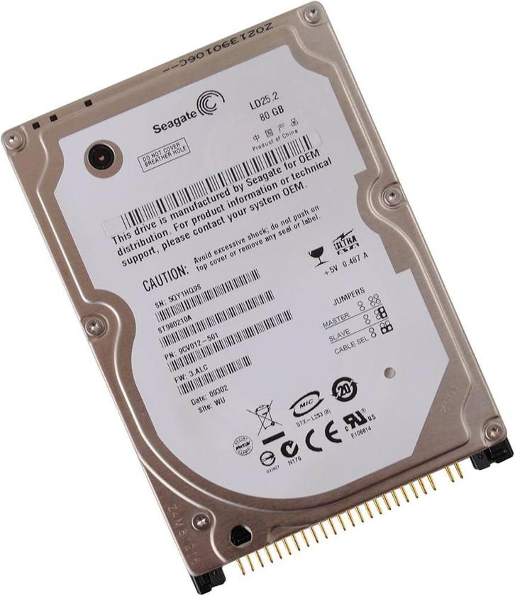 Seagate 80GB 2.5 Interne Harde Schijf – SATA – Compact &, Computers en Software, Harde schijven, Nieuw, Ophalen of Verzenden