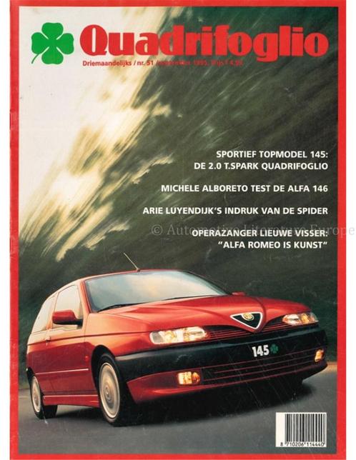 1995 ALFA ROMEO QUADRIFOGLIO MAGAZINE 51 NEDERLANDS, Boeken, Auto's | Folders en Tijdschriften, Alfa Romeo