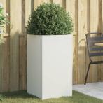 vidaXL Plantenbak 42x38x75 cm staal wit, Verzenden, Nieuw, Metaal