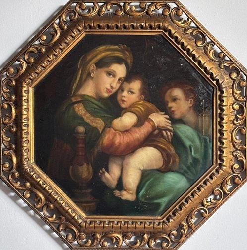 Scuola italiana (XX), da Raffaello - Madonna della Seggiola, Antiek en Kunst, Kunst | Schilderijen | Klassiek