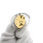 Bicolor gouden broche met diamant; 0,09 ct. | V.U.T., Sieraden, Tassen en Uiterlijk, Broches, Gebruikt, Overige kleuren, Ophalen of Verzenden