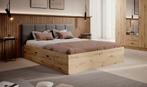 Tweepersoonsbed - Eiken - 160x200 cm Met 2 lades, Verzenden, 200 cm, Modern, 160 cm