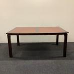 Tweedehands klassieke Engelse tafel met leer inleg, 180x120, Ophalen of Verzenden, Gebruikt, Bureau