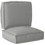 vidaXL Pallet Kussen Set 2 pcs Grijs 50 x 50 x 12 cm Oxford, Huis en Inrichting, Woonaccessoires | Kussens, Verzenden, Nieuw, Grijs