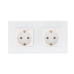 Rome Smart wit-glas dubbel LED stopcontact combina, Ophalen of Verzenden, Nieuw