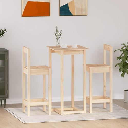 vidaXL 3-delige Barset massief grenenhout, Huis en Inrichting, Complete eetkamers, Nieuw, Verzenden