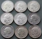 Nederland. Wilhelmina. 25 Cent 1926 tm 1944 (9 stuks)., Postzegels en Munten, Munten | Nederland