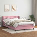 vidaXL Boxspring met matras fluweel roze 160x210 cm, Verzenden, Nieuw, Stof