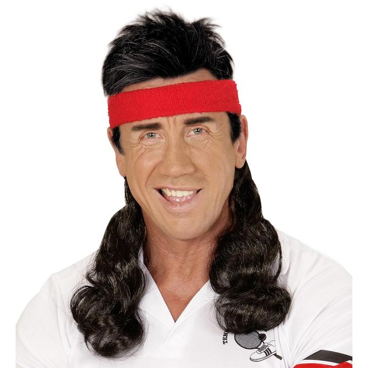 Rode Zweetbandjes Met Pruik, Hobby en Vrije tijd, Feestartikelen, Nieuw, Verzenden