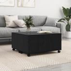 vidaXL Salontafel Zwart eiken 75 x 75 x 38 cm Bewerkt hout, Verzenden, Nieuw, 50 tot 100 cm, Minder dan 50 cm