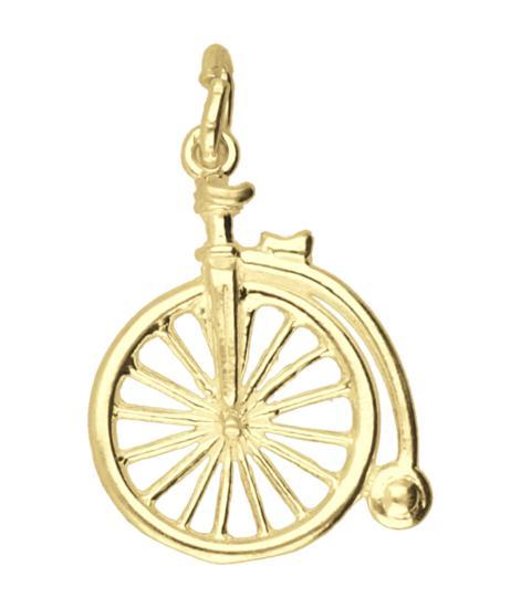 Gouden Antieke fiets Velocipede ketting hanger, Sieraden, Tassen en Uiterlijk, Kettinghangers, Verzenden