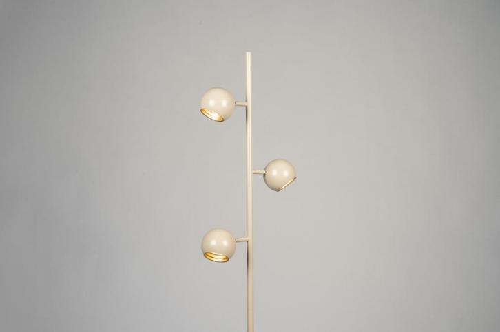 Rietveld Vloerlampen - Goud, Beige, Zand - Metaal, Huis en Inrichting, Lampen | Vloerlampen, Verzenden