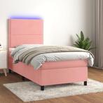 vidaXL Boxspring met matras en LED fluweel roze 80x200 cm, Huis en Inrichting, Eenpersoons, Verzenden, Nieuw, 80 cm