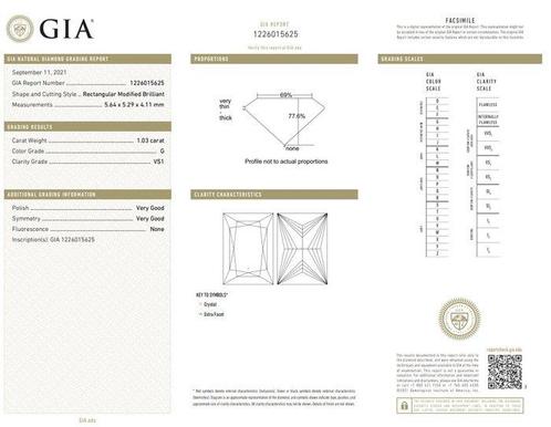1 pcs Diamant (Natuurlijk) - 1.03 ct - Carré - G - VS1 -, Sieraden, Tassen en Uiterlijk, Edelstenen