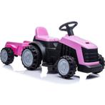 Elektrische kinder tractor roze met trailer - accu voertuig, Kinderen en Baby's, Ophalen of Verzenden, Nieuw