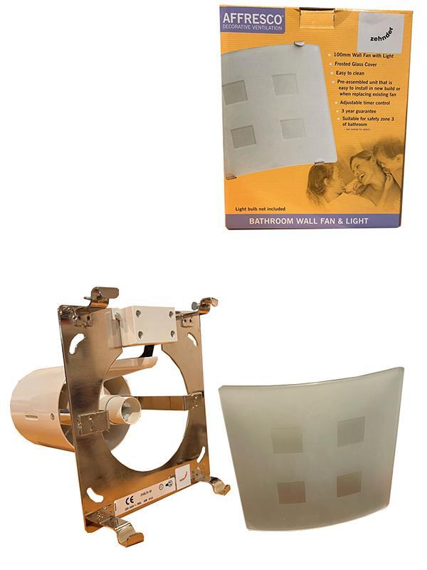 ZEHNDER affresco ventilator met lamp en glasplaat (diversen), Doe-het-zelf en Verbouw, Ventilatie en Afzuiging, Nieuw, Ophalen of Verzenden
