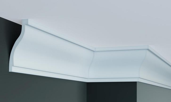 Plafondlijst P918 / K222  (130 x 60 mm), polyurethaan, Doe-het-zelf en Verbouw, Plinten en Afwerking, Nieuw, Ophalen of Verzenden