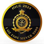 Niue. 2 Dollars 2024 1 oz Niue English Lion Black Platinum, Postzegels en Munten, Edelmetalen en Baren