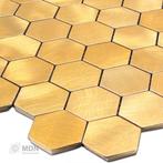 Geborsteld goud hexagon mozaiek, Nieuw, Verzenden