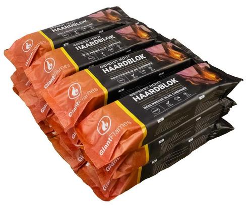 Giant Flames haardblok FSC 12 stuks x 700gr (8,4 kg), Tuin en Terras, Haardhout, Blokken, Minder dan 3 m³, Overige houtsoorten