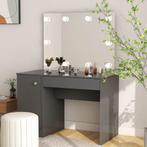 vidaXL Kaptafel met LED-verlichting 110x55x145 cm MDF grijs, Huis en Inrichting, Verzenden, Nieuw