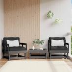 vidaXL Tuinstoelen 2 st met kussens massief grenenhout grijs, Verzenden, Nieuw, Tuinset