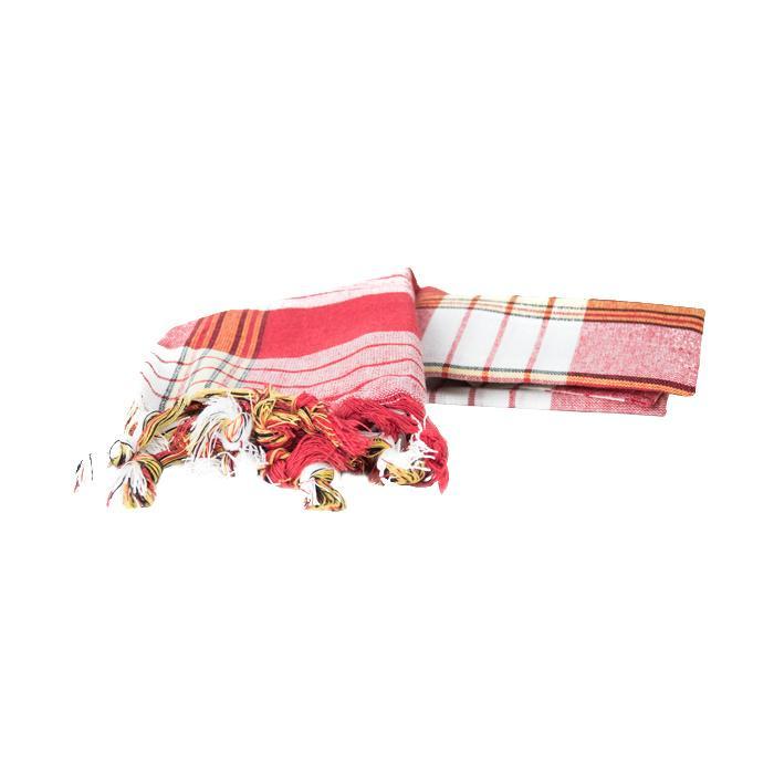 Beauty & Care Pestemal rood geblokt 170 x 80 cm 1 st..  new, Huis en Inrichting, Badkamer | Badtextiel en Accessoires, Overige typen