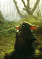 Mandalorian fotobehang Grogu, The Child, Baby Yoda, StarWars, Verzenden, Nieuw, Wanddecoratie