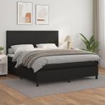 vidaXL Boxspring met matras kunstleer zwart 160x200 cm, Overige materialen, Verzenden, Zwart, 200 cm