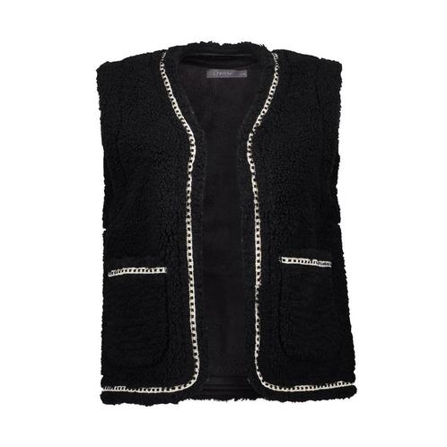 -50% Geisha  Geisha Gilet teddy embroidery -  maat XS, Kleding | Dames, Truien en Vesten, Zwart, Nieuw, Verzenden