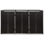 Containerberging driedubbel 207x80x117 cm poly rattan zwart, Huis en Inrichting, Verzenden, Nieuw