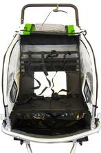 Fietskar kind - buggy - 2-zits - met schokbreker - lime g..., Fietsen en Brommers, Fietsaccessoires | Aanhangers en Karren, Nieuw